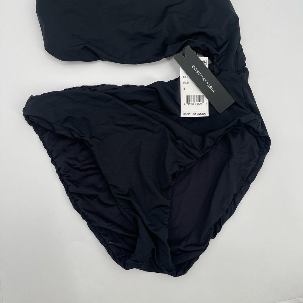 BCBGMAXAZRIA Swimsuit Size 4 One Piece Black Cutout One Shoulder Asymmetrical - Picture 7 of 13